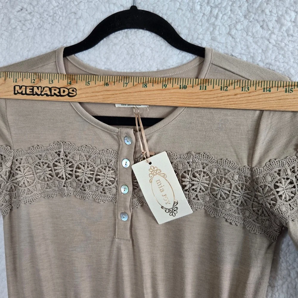 Mia Joy Maxi Dress Girl 14 Taupe Lace Crochet Boho Romantic Cottagecore New
